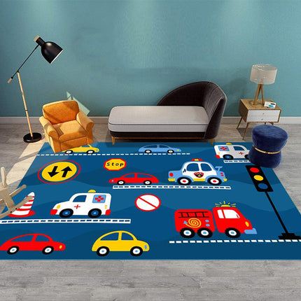 Cartoon Traffic Play Mat Kids Room Rug Car Track Game Floor Carpet Non Slip