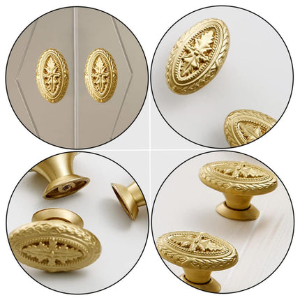 French Cabinet Door Handles Oval Shape Retro Style 2 Colours for Drawer Wardrobe