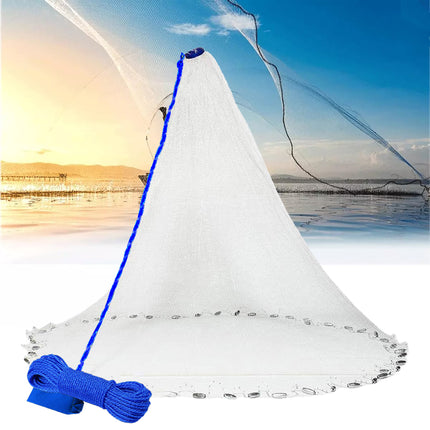 Hand Cast Net Ring Free Fishing Net for Outdoor Catching Shrimp Bait Fish