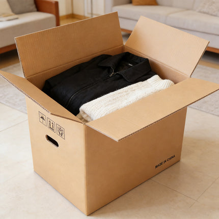 10PCS Portable Hard Cardboard Box Built In Handle Moving Shipping Storage Use