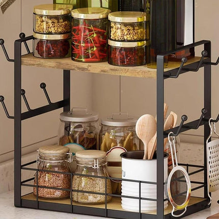 Multi-Functional Home Desktop Spice Storage Rack Kitchen Organizer Space-Saving