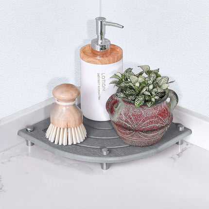 Drain Mat Tray Set Countertop Dish Drying Organizer With Metal Feet For Kitchen