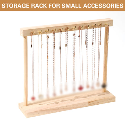Solid Wood Necklace Jewelry Display Racks for Home Store Showcase Storage