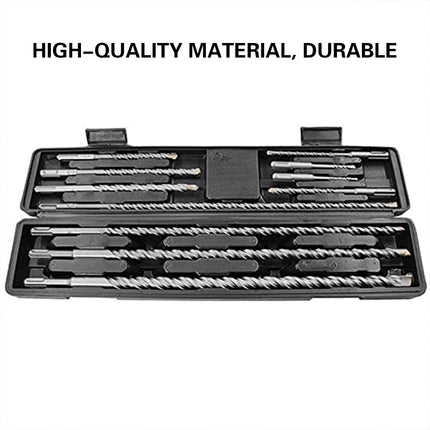 11PCS Round Shank Impact Hammer Drill Bits Durable Concrete Brick Stone Drilling