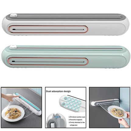 Cling Film Cutter Box Plastic Wrap Dispenser Sliding Container Fits Rolls up to 32cm
