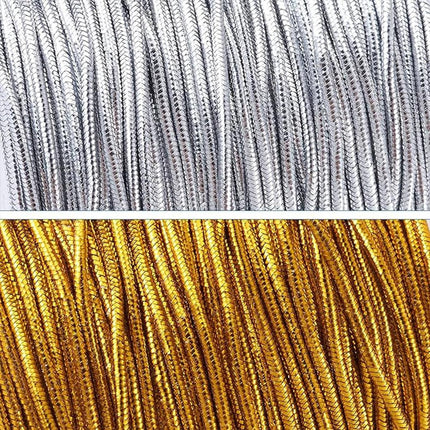 Elastic Rope Cord 10pcs Gold Silver Stretch String for DIY Craft Gift Wrapping