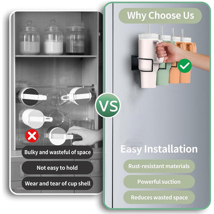 Wall-Mounted Insulated Cup Holder for Kitchen Bedroom Organizer Space Saving