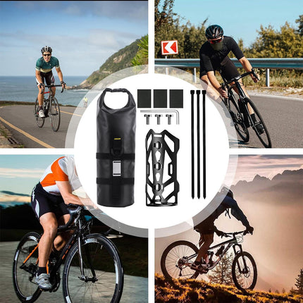 Bike Fork Bag 5L Waterproof TPU Roll Top Front Fork Storage Pouch Universal