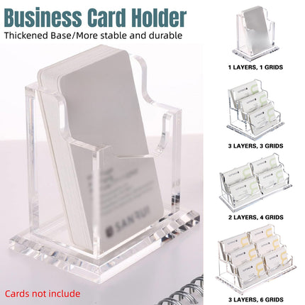 Acrylic Business Card Holder Desk Name Card Display Stand for Office Desk