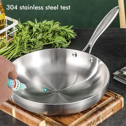 304 Uncoated Stainless Steel Wok Pan Triple Layer for Induction Gas Stove Cooking