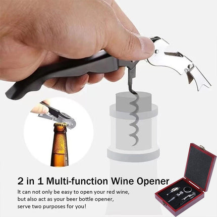 4PCS Wine Opener Set Stainless Steel Durable for Home Bar Wine Lovers Gifts