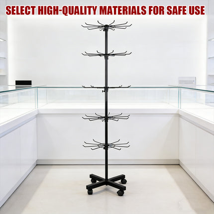 Rotating Jewellery Display Stand 5 6 Tier Metal Rack With Wheels Adjustable