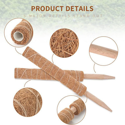 6pcs Plant Support Coir Moss Totem Pole Creeper Climbing Extension Stick Goody