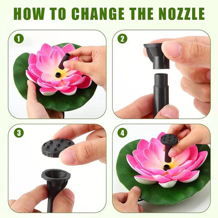 Water Fountain with Lotus Leaf Solar Bird Bath Fountain Pump Lotus Shaped Solar