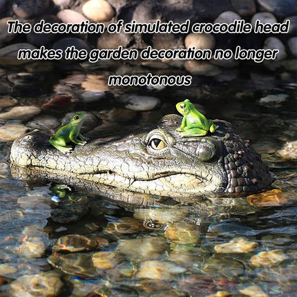 Floating Alligator Head Pond Ornament Garden Pool Animal Decor Simulation Model