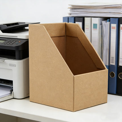 6PCS Kraft Paper Desktop Storage Box for Document Organization Office Supplies