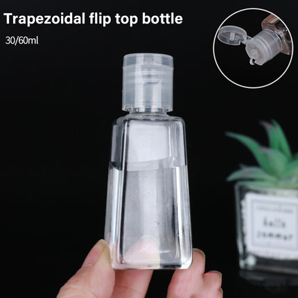 Trapezoidal Plastic Bottles 100PCS 30ML 60ML Clear Refillable Travel Cosmetic Jar