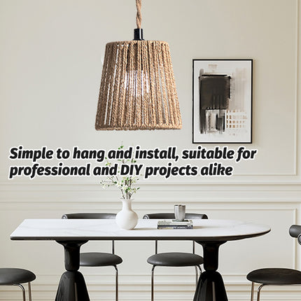 14cm Woven Paper Rope Lampshade Zen Style Khaki for Ceiling Pendant Light