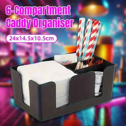 6 Compartments Multifunctional Organizer Bar Clutter Storage Organizer for Home