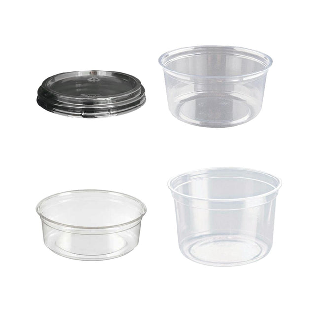 100PCS Transparent Packing Box With Cover Plastic Dessert Bowl Food Container