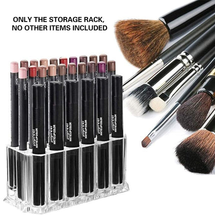 Makeup Brush Holder Cosmetic Organiser with 26 Slots Acrylic Pen Holder Durable