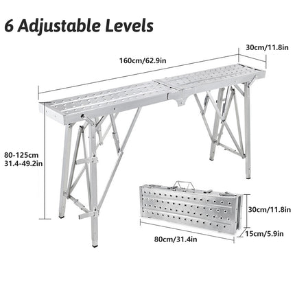 Folding Scaffolding Platform Galvanized Steel Pipe 150kg Load-Bearing Adjustable