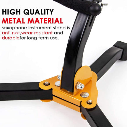 Portable Foldable Alto Tenor Saxophone Stand Stable Non Slip For Music Practice