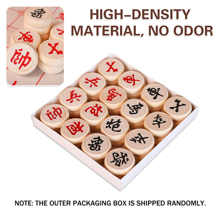 Chinese Birch Wood Chess Set with Laser-Engraved Pieces and Board