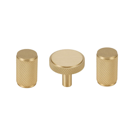 Brass Handle Modern Simple Knurled Copper Pull Closet Drawer Cabinet Door Handle