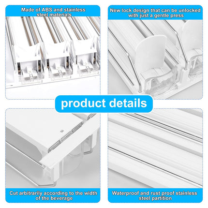 4pcs Automatic Beverage Pusher E Shape Shelf Organizer Supermarket Bottle Rack