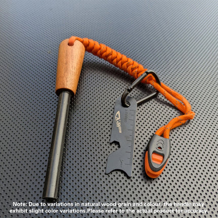 Wood Handle Fire Starter Flint Camping Fire Sticks Durable High Ignition Rate