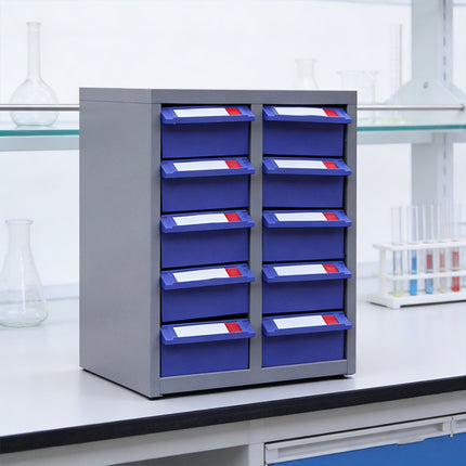 10-Compartment Drawer Type Parts Cabinet Space Saving Organizer Wear-Resistant