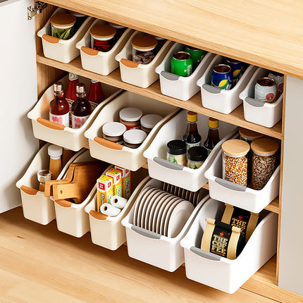 2pcs Cabinet Storage Box Miscellaneous Organizer Household Container Plastic Bin
