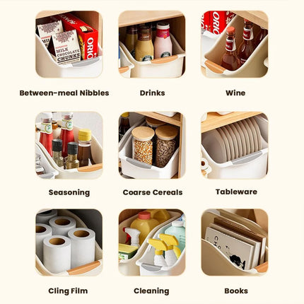 2pcs Cabinet Storage Box Miscellaneous Organizer Household Container Plastic Bin