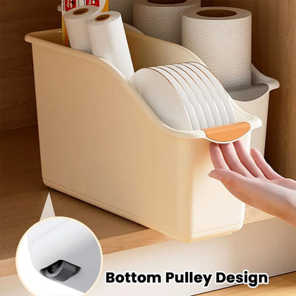 2pcs Cabinet Storage Box Miscellaneous Organizer Household Container Plastic Bin