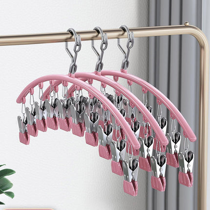 3PCS Windproof Clothes Drying Rack Balcony Hanger Pantyhose Underwear Clips