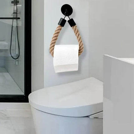 Black Wall Mounted Paper Towel Holder Hanging Roll Dispenser Kitchen Storage