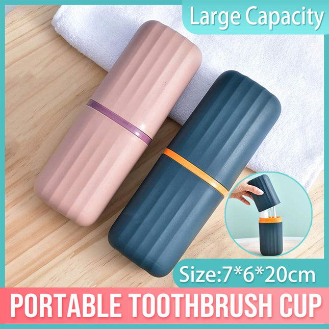 Travel Toothbrush Holder Portable Mouthwash Cup Dental Wash Storage Container