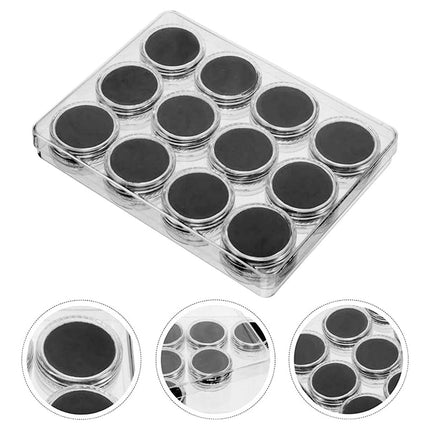 Transparent Round Gemstone Display Box Organizer Case with Lid Storage Packaging