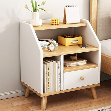 Bedside Cabinet Modern Small Bedroom Storage Nightstand Space Saving Durable