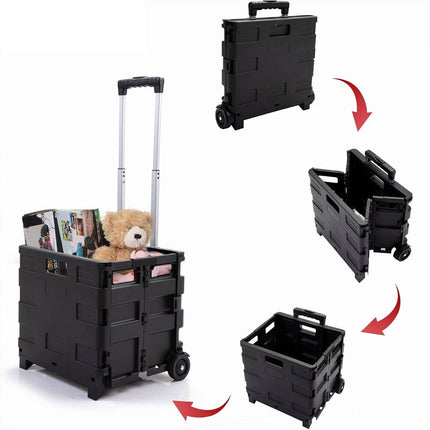 Foldable Portable Shopping Cart Outdoor Collapsible Trolley Convenient Easy Use