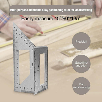 Right Angle Ruler Multifunctional Carpentry Tool Scribing Ruler Combination Tool