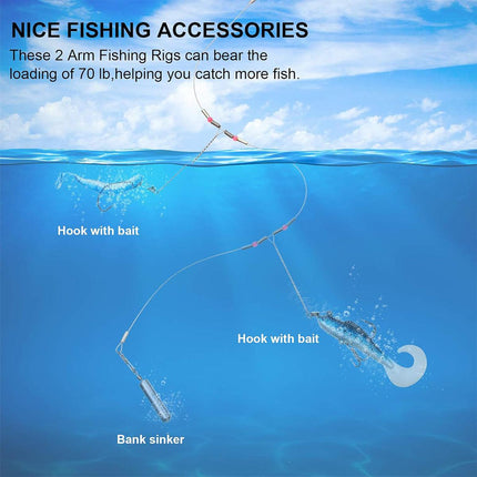 10PCS Wire Balance Hooks Anti Tangle Sea Fishing Rigs Accessories Tackle Set
