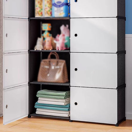 Floor-Standing Storage Cabinet with Magnetic Door Dust Proof for Clothes Shoes
