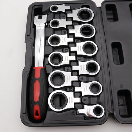 12 In 1 Head Changeable Ratchet Box Wrench Set Home Garage Mechanical Tools Kit