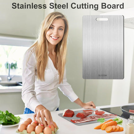 3pcs Stainless Steel Cutting Board Set Kitchen Home Food Prep Durable Non Slip