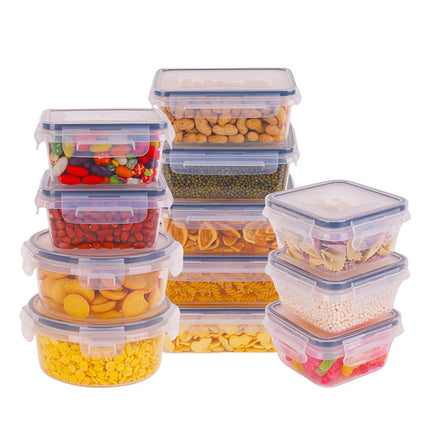 24PCS Kitchen Fridge Food Storage Containers Food Safe 60-1000ml Clear Stackable