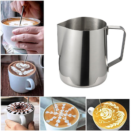 Stainless Steel Latte Art Cup 350ml 600ml Milk Frothing Pitcher Coffee Barista