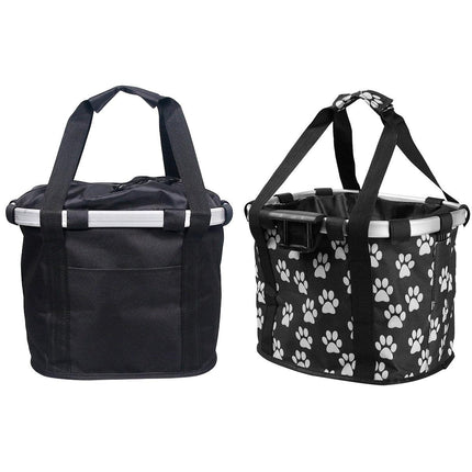 Bicycle Basket Bag Folding Handlebar Storage Carrier Detachable Bike Basket
