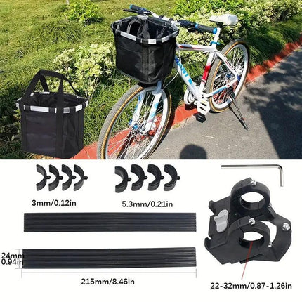 Bicycle Basket Bag Folding Handlebar Storage Carrier Detachable Bike Basket